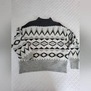 a.n.a Aztec sweater, grey/white/black, size medium